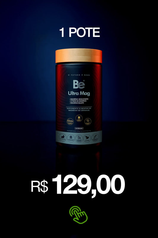 Be Ultra Mag – Magnésio Bisglicinato + Citrato de Magnésio + Magnésio Malato 60 caps