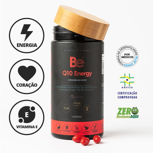 Energia & Coração | Coenzima Q10 200mg + Vitamina E | Be Q10 Energy – 60 caps