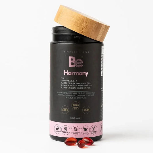 Equilíbrio Feminino | Óleo de Linhaça + Óleo de Prímula + Óleo de Borragem | Be Harmony – 60 caps