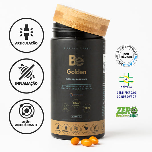 Inflamação & Articulações | Curcuma Lipossomada 130mg | Be Golden – 60 caps